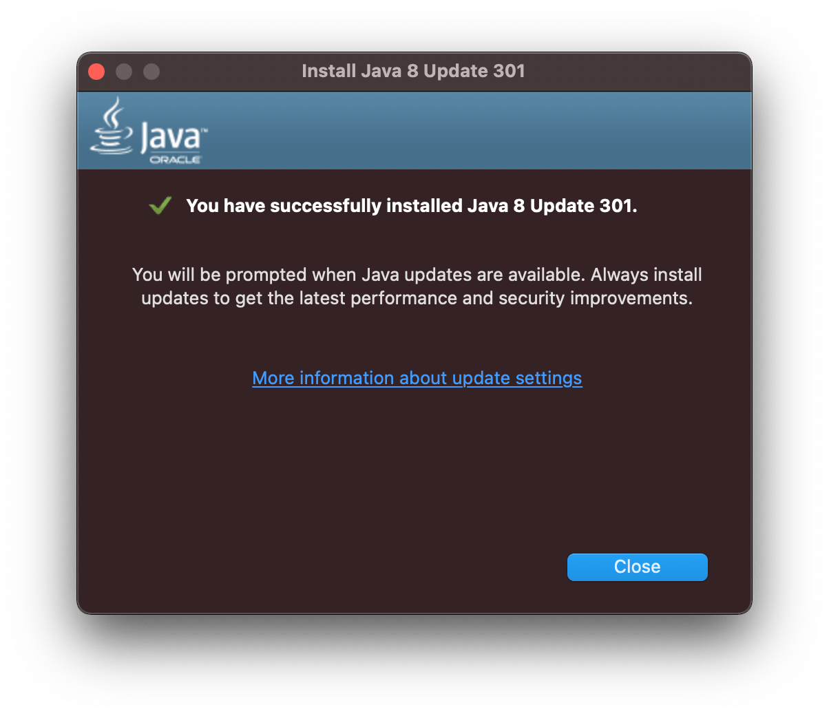Java SE 8 Update 301 available with various bug fixes and security